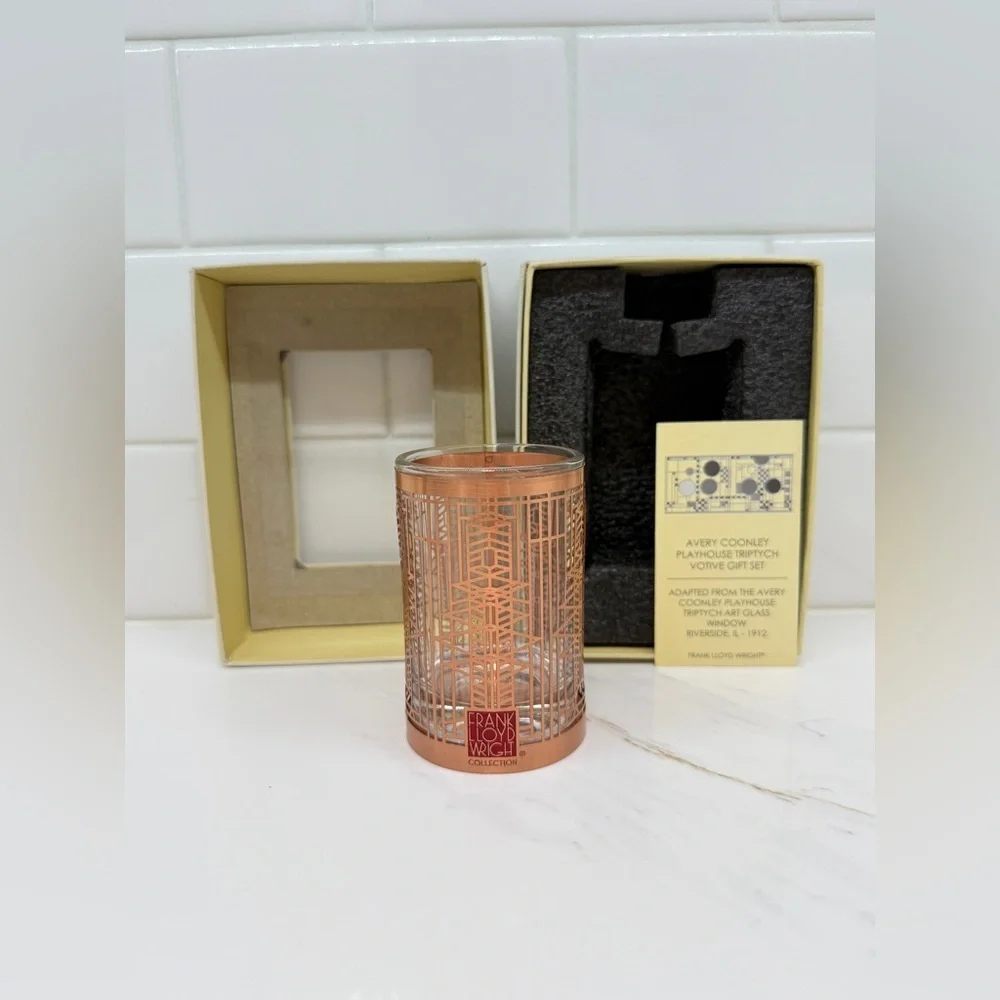 NIB Frank Lloyd Wright Copper Votive Holder Avery Coonley Design 3.5” in Box!
